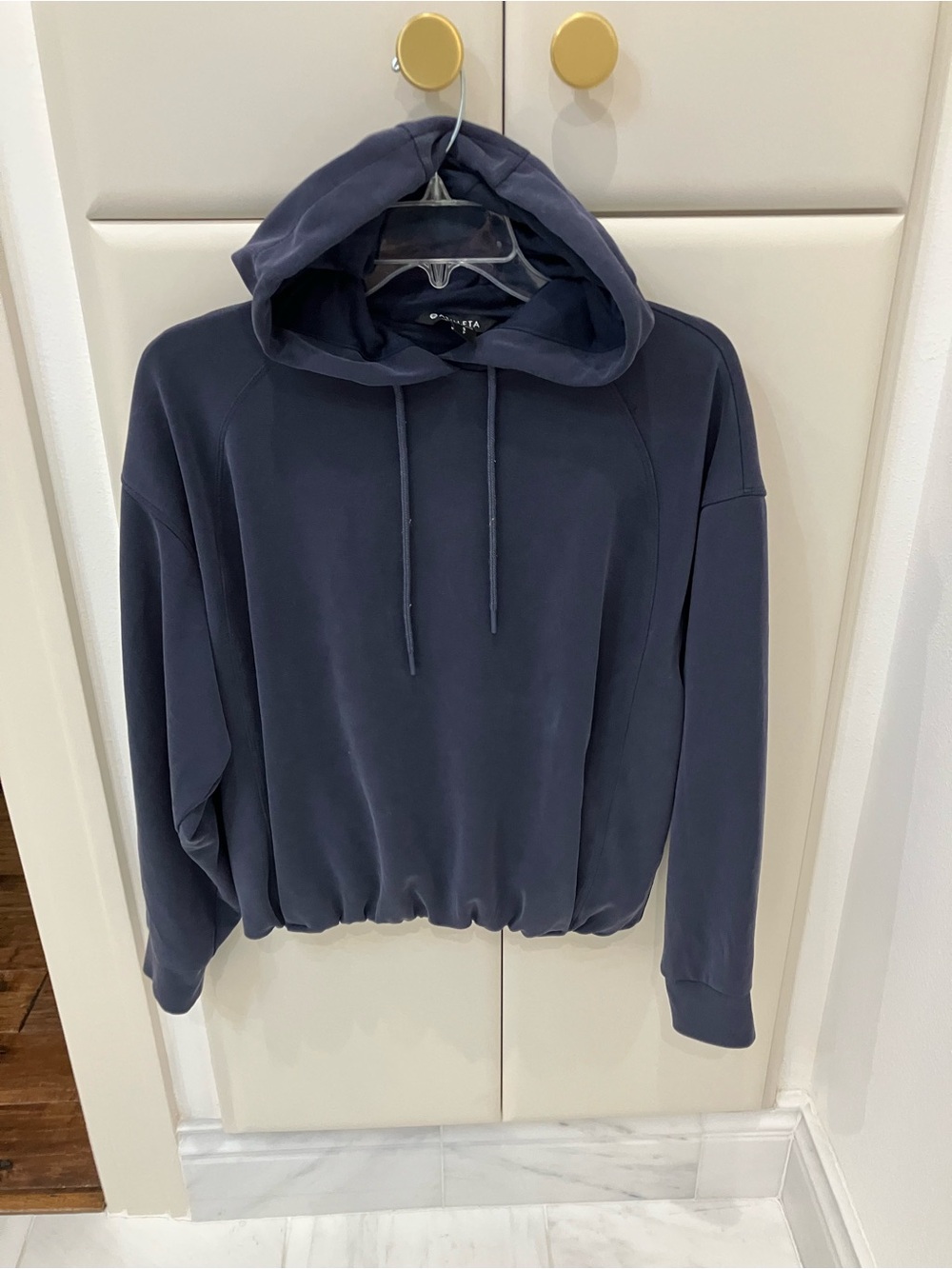Athleta Navy Blue Hooded Pullover Sweatshirt